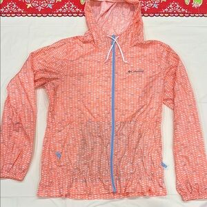 Columbia Orange Windbreaker Rain Jacket